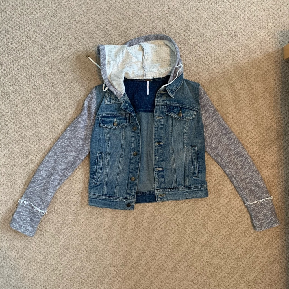 Free People distressed denim jacket
